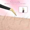 thumbnail image 4 of 2 Pcs Professional Lash Tweezers, Eyelash Cluster Extension Tools with Bent and Straight Tips for Classic Volume Extensions, Non-Slip Grip Precision False Lashes (Black), 4 of 7