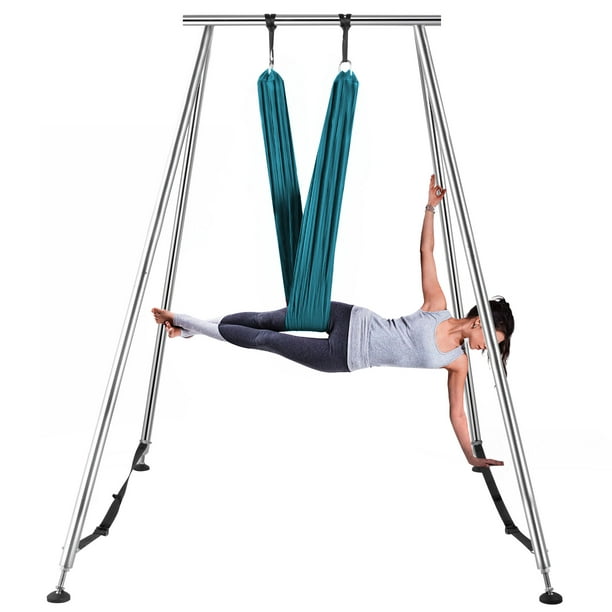VEVOR Yoga Sling Inversion, 68lbs Inversion Yoga Swing Stand, 551lbs/250kg  Aerial Yoga Frame with 236in/6m Yoga Swing Inversion Sling Body Bundle