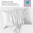 thumbnail image 4 of Mulberry Park 100% Silk Pillowcase - 22 Momme, Grade 6A Mulberry Silk - Deep Envelope Closure - White/Standard/Queen (20" x 28"), 4 of 9