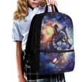 thumbnail image 3 of HUIACONG Colorful Galaxy Wolf Backpack for Middle School Girls Large Capacity Ergonomic Padded Straps Wear‑Resistant for Kids Students 6‑18 Daily Use, 3 of 6