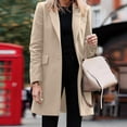 WulCloth Womens Casual Tan Wool Trench Coat Women Long Trench Coats