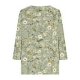 thumbnail image 4 of Womens Tops Floral Print 3/4 Sleeve V-Neck Loose Casual Tops T-Shirt Multicolor S,Tops for Women, 4 of 5
