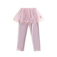 thumbnail image 2 of Xdegoge Girl's Layered Tulle Skirt Leggings with Flower Embroidery, Soft Stretchy Bottoms for Daily Wear and Performance, 2 of 5