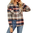 thumbnail image 1 of WEAIXIMIUNG Maternity Shirts for Women Cute Women Fashion Plaid Print Casual Button Shirt Turndown Collar Long Sleeve Shirt Blouse Top, 1 of 8
