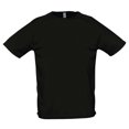 thumbnail image 1 of SOLS - Camiseta de deporte transpirable de manga corta para hombre - Modelo Sporty (Negro), 1 of 3