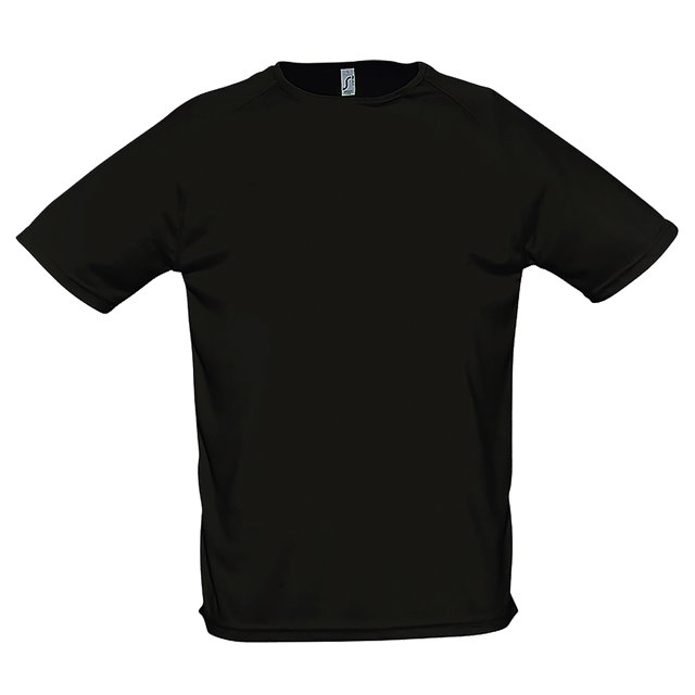 SOLS - Camiseta de deporte transpirable de manga corta para hombre - Modelo Sporty (Negro)