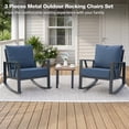 thumbnail image 3 of COMLAX FIELD Outdoor Rocking Chairs Set, 3-Piece Patio Furniture Set with Thick Cushions, Outdoor Conversation Bistro Set, 3 of 8