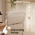 thumbnail image 3 of Patbrela Office Chair PU Leather Swivel Desk Chairs with 6-Position Adjustable Headrest, Khaki, 3 of 9