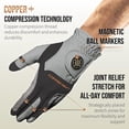 thumbnail image 3 of Copper Tech Plus Golf Gloves Men (2nd Gen) | Copper Compression Joint Support Golf Glove (Charcoal/Grey, Small, Right), 3 of 7