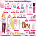 thumbnail image 5 of 305PCS Doll Horse Set with Doll Clothes & Accessories, Doll Toys for Girls, Dolls & Accessories Playset with Horse, Riding Outfit, Shoes, Glasses, Bags & DIY Rubber Bands, 5 of 7