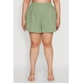 thumbnail image 3 of Womens Plus Size Chic High Waisted Textured Knit Shorts, 3 of 4