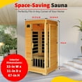 thumbnail image 4 of Heat Wave 1-2-Person Infrared Sauna Room with 4 Low-EMF Carbon Heaters, Audio System, Canadian Hemlock, 4 of 7