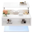 thumbnail image 4 of Noble House 29.5" Coffee Table with Hydraulic Lift,High-Gloss Semi-Open Storage,White, 4 of 10