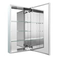 thumbnail image 6 of ANGELES HOME 16" x 30" Rectangle Medicine Cabinet Mirror, Surface Mount or Recessed Medicine Cabinet with Tempered Mirror, Anodized Chrome Aluminum Frame, Bathroom Mirror with Storage, 6 of 9