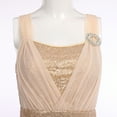thumbnail image 5 of IBTOM CASTLE Women Sleeveless Sequin Elegant Lyrical Dance Long Dress Ballet Flowy Chiffon Mesh Tulle Skirt Dance Wear L Champagne, 5 of 8