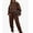 Brown, variant on Women's Tracksuit Set Pullover Sweatshirt and Jogging Pants Warm Sweatsuit