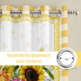 thumbnail image 6 of Sunflower Kitchen Curtains Window Panels, Pink Yellow Floral Elegant Pastoral Checkered Insulated Window Treatment Curtain, Grommet Curtains for Bedroom/Living Room/Bathroom, 2 Piece 52"Wx45"L, 6 of 8