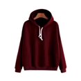 thumbnail image 1 of Femmes Automne Hiver Pull à Capuche Manches Longues Couleur Unie Pull-Over, 1 of 5