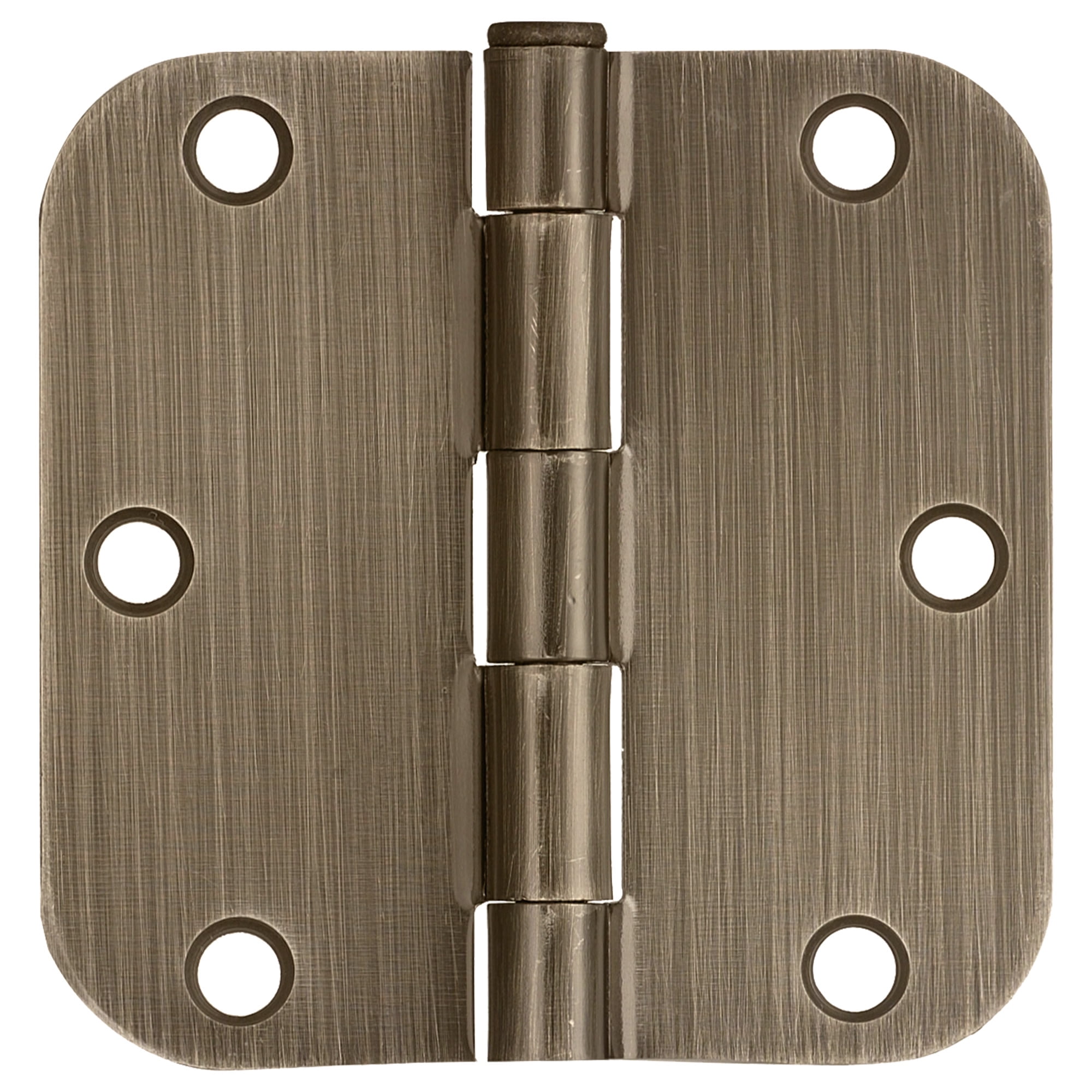 Antique Brass Steel Plain Bearing Door Hinge with Removable Pin, 3-1/2 x 3-1/2 in. 5/8 in. Radius, 3-Pack