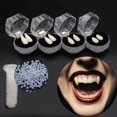 thumbnail image 2 of Colmillos de dientes de vampiro, accesorios de dentadura, accesorios de disfraz de Halloween, dientes falsos, pegamento sólido, adhesivo para dentadura, decoración de fiesta de Halloween, 1 par, 2 of 4