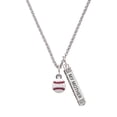 thumbnail image 1 of Delight Jewelry Silvertone Mini White Baseball - Silvertone Always My Mother Bar Charm Necklace, 23", 1 of 4