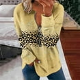 thumbnail image 3 of QUYUON Tunic Sweatshirts for Women Sale Half Zip Sweatshirts Women Leopard Print Casual Crew Neck Long Sleeve Shirts Quarter Zip Pullover Tops Soft Lightweight Sweatshirts Yellow-H XXL, 3 of 5