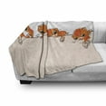 thumbnail image 3 of Cat Soft Flannel Fleece Throw Blanket, Banner with Little Kitties Felines over Jumping the Walls Free Design, Cozy Plush for Indoor and Outdoor Use, 50" x 70", Orange Cream White, by Ambesonne, 3 of 6