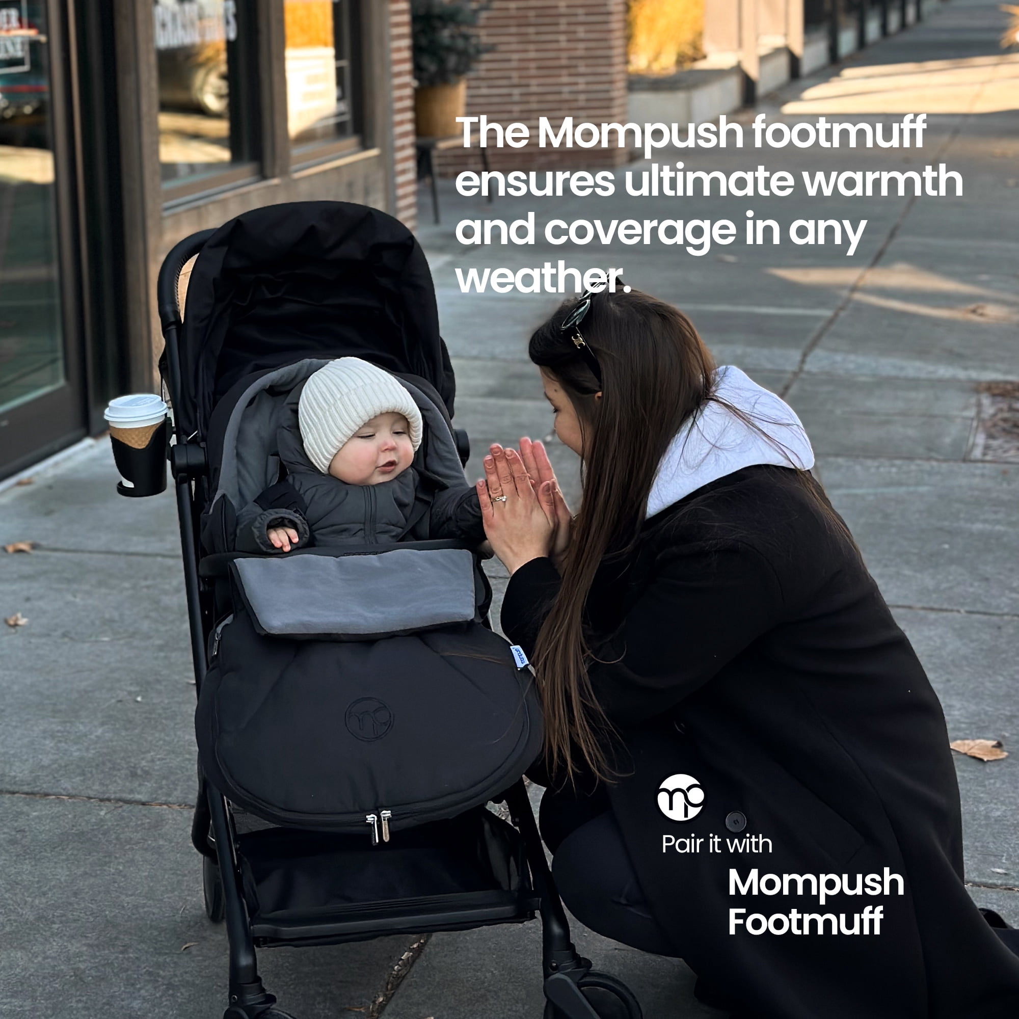 Mompush Baby Stroller Bunting Bags, Cozy Warmth & Temperature Lock, Winter Sleeping Bag with Cover for Baby, Easily Attach to Mompush Stroller Universal