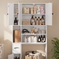 thumbnail image 5 of Over the Toilet Storage Cabinet , Aiho 70.3" H Bathroom Storage Cabinet Above Toilet with Adjustable Shelves & 5 Doors, Perfect for Bathroom, Laundry, White, 5 of 10