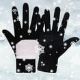 thumbnail image 1 of Womens Warm Gloves Ladies Winter Fleece Thickening Cold Proof Outdoor Driving Riding Sports Non Slip Touched Screen Gloves Unisex, 1 of 4