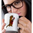 thumbnail image 2 of 3drose, Funny Cute Sea Otter Playing a Red Guitar Cartoon, 15oz Two-tone Black Mug, 2 of 6