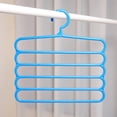 thumbnail image 2 of 1/5 Pack Multi-Functional 5-Layer Pants Hangers Non-Slip Wardrobe Multi-Layer Trouser Rack Scarf Rack Silk Scarf Tie Hanger Space Saver Closet Organization, 2 of 6