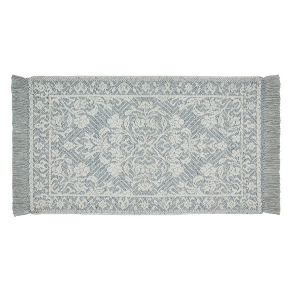 My Texas House Asher Grey/Ivory Medallion High Low Scatter Area Rug, 27" x 45"
