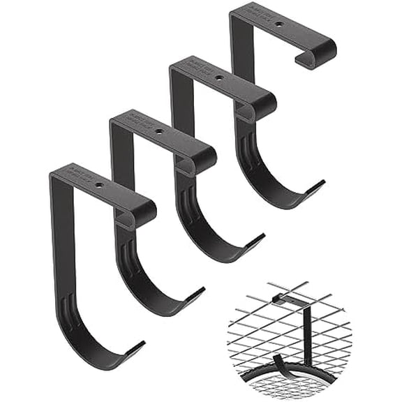 Bike Hooks for Garage Ceiling Mount Rack – Heavy Duty 4X8 Overhead Garage Storage Rack for Ceiling Hanging Bicycle Shelves, Add on Storage Flat Hooks Accessory and Wall Hanger (Flat Hook 4 Pack)