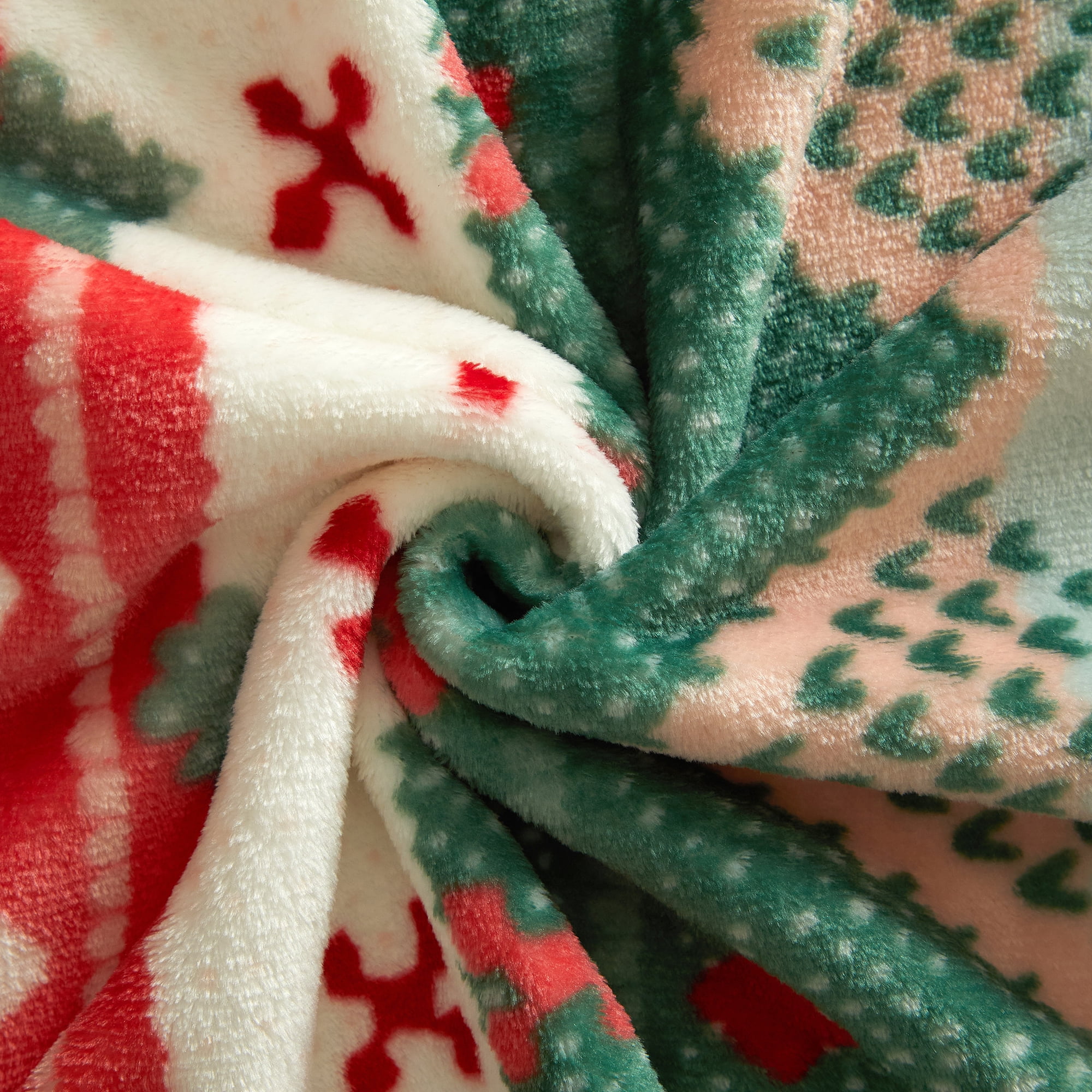 Holiday Time 50"x60" Multi-color Sweater Plush Throw, All Ages
