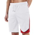 thumbnail image 1 of Aayomet Workout Shorts Men Pants Button Solid Color Pocket Tether Plus Size Mid Wash Shorts (White, L), 1 of 4