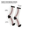 thumbnail image 3 of Men's White Baseball Novelty Athletic Socks Women's Digital Printing Funky Patterned Crew Socks, 3 of 7