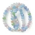 thumbnail image 1 of 1Strand Electroplate Glass Beads Strands AB Color Plated Faceted Rondelle Misty Rose 7.5~8x6mm Hole: 1.5mm about 69~72pcs/strand 16.54 inch~17.24 inch, 1 of 1