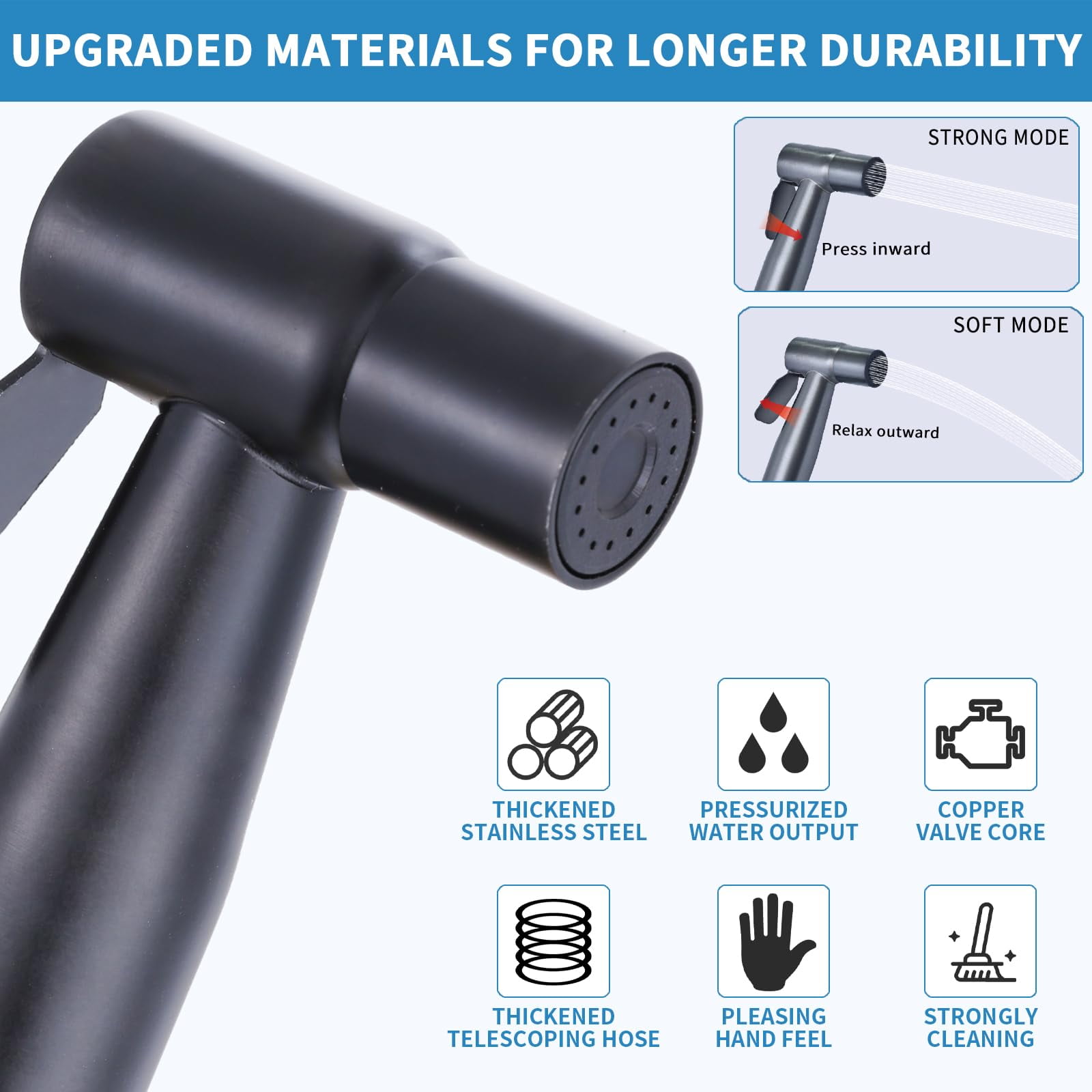 Handheld Bidet Sprayer for Toilet, Jet Sprayer for Toilet Muslim Shower, Adjustable Cloth Diaper Sprayer Bidets Attachment for Toilet, Toilet Bidet Sprayer with Bidet Hose for Feminine Wash