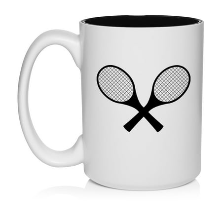

Tennis Racquets Ceramic Coffee Mug Tea Cup Gift for Her Him Friend Coworker Wife Husband (15oz White)