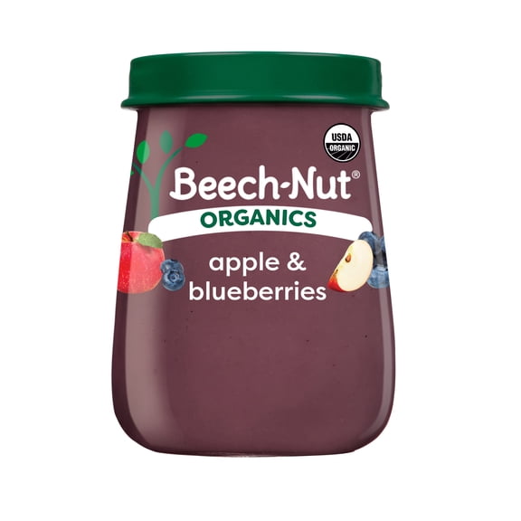 Beech-Nut Organics Stage 2 Organic Apple & Blueberries Baby Food, 4 oz Jar