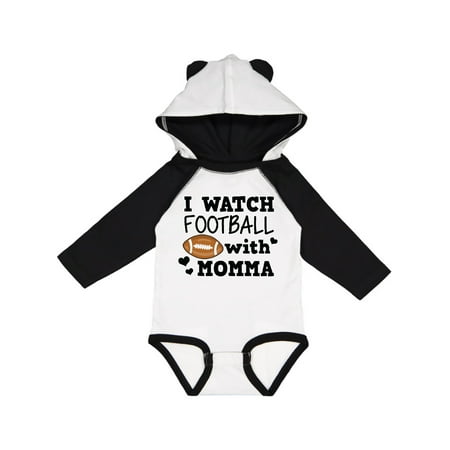 

Inktastic I Watch Football with My Momma Gift Baby Boy Long Sleeve Bodysuit