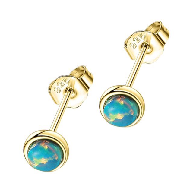 sweethay Pendientes de 2 uds con de plata, pendientes redondos con pasador, joyería de boda para mujeres y niñas, regalo para mujer Ropa, zapatos y accesorios Miscelánea Verde
