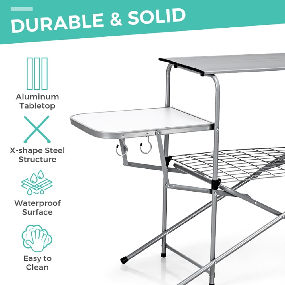 Aimee Lii Foldable Outdoor BBQ Table Grilling Stand, Outdoor Picnic Camping Equipment