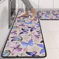 thumbnail image 2 of Kitchen Rugs Sets Of 2,Beige Butterfly Flower Pattern Anti Fatigue Kitchen Mat Rugs Non Slip Washable,Decorative Kitchen Floor Mats for Kitchen,Sink,Laundry,17"x47"+17"x47", 2 of 5