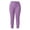 Purple, variant on ABSUYY Womens Split Hem Leggings,Stretch Yoga Pants, Casual Cropped Trousers, Army Green,Size L