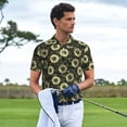 thumbnail image 5 of Balery Sunflowers Printed Men’s Short Sleeve Polo Shirt, Midweight Men's Shirt,Golf Polo shirts -Medium, 5 of 8
