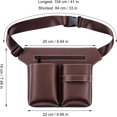 thumbnail image 2 of Bolsa para tijeras de peluquería de piel sintética marrón con cinturón para tijeras de peluquería, peluquerías y spa, 2 of 5