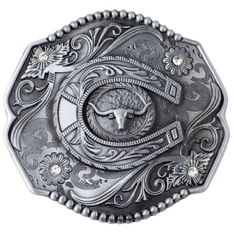 Poker Belt Buckle Big Silver Buckle Texas‎ Rodeo Women\'s Men\'s Twisted Rope Texas Buckle | Montana Silversmiths main image 2