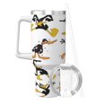 thumbnail image 1 of Taza térmica de acero inoxidable con estampado de pato Lucas para café frío o caliente, 40 oz, con asa, 1 of 8